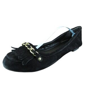 Monet  Women Ballet Shoes Black Leather Slip On Size 8.5 Medium